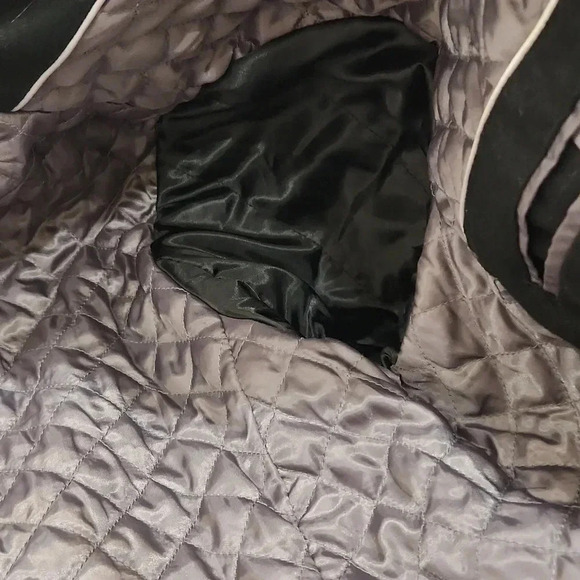 Calvin Klein Wool and Quilted Lining Double Zip Jacket, Black, Men's Large - Picture 8 of 9